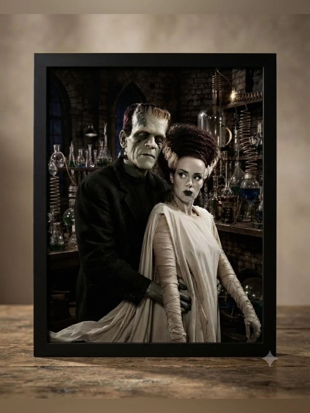Framed Frankenstein & Bride Gothic 8x10 Art Print